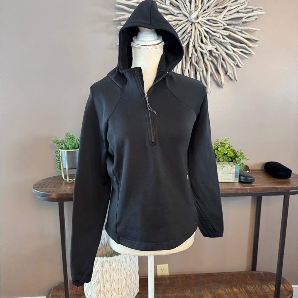 Mountain Hardwear 1/2 zip with a hood.